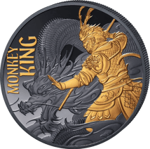 1 Unze Silber Affenkönig Sun Wukong 2026 (Auflage: 388 | teilvergoldet | Black Proof)