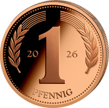 1 Unze Kupfer Pfennig 2026 (Auflage: 5.000 | Polierte Platte)