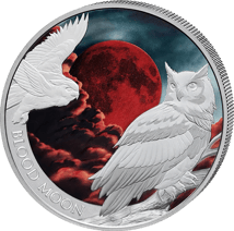 1 Unze Silber Blood Moon 2026 (Auflage: 2.000 | Polierte Platte | coloriert)