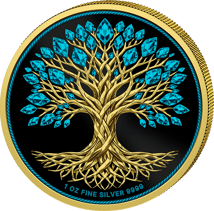 1 onza Plata Árbol de la Vida Space Blue Edition 2026 (Tirada: 100 | parcialmente dorada)
