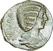 Silber Denar Kaiserin Julia Domna (187-211 n. Chr. | Orientalische Eleganz in Rom)