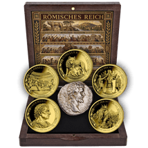 Gold Römisches Reich Set 2026 (Auflage: 250 | echter römischer Denar | Polierte Platte)