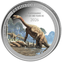 1 Unze Silber Prehistoric Life II Plateosaurus 2026 (Auflage: 2.000)