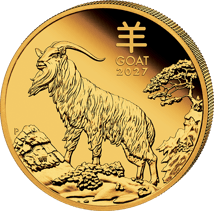 1 Unze Gold Lunar III Ziege 2027 (Auflage: 1.000 | Polierte Platte)