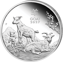 1/2 Unze Silber Lunar III Ziege 2027 (Auflage: 4.000 | Polierte Platte)