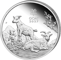 3 Münzen Silber Set Lunar III Ziege 2027 (Auflage: 1.000 | Polierte Platte)