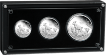 3 Münzen Silber Set Lunar III Ziege 2027 (Auflage: 1.000 | Polierte Platte)