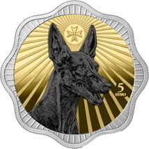 1 Unze Silber Malta 5 Euro Maltesischer Pharaonenhund 2026 (Auflage: 1.000 | teilvergoldet | Ruthenium)