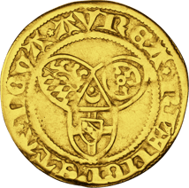 Goldgulden Petrus und Kölner Stadtwappen (1371-1463 | Heiliges Römisches Reich)