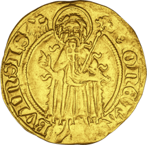 Goldgulden Petrus und Kölner Stadtwappen (1371-1463 | Heiliges Römisches Reich)