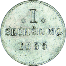 1 Sechsling Freie Hansestadt Hamburg (1823-1855 | mit Stadtwappen)