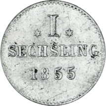 1 Sechsling Free Hanseatic City of Hamburg (1823-1855 | with City Coat of Arms)