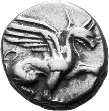 Silber Diobolon Ionischer Greif von Teos (300-200 v. Chr. | Original der Griechischen Antike)