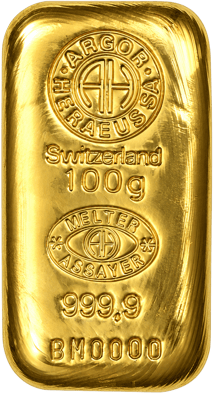100g Goldbarren Argor Heraeus (gegossen)