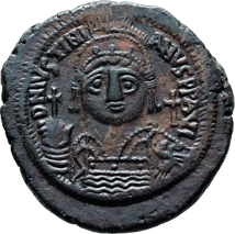 Bronze Follis Kaiser Justinian I. (543 n. Chr. | Letzter römischer Kaiser der Antike)