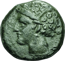 Bronzemünze aus Karthago (400-350 v. Chr. | Geburtsstadt von Hannibal Barkas)
