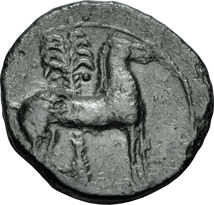 Bronzemünze aus Karthago (400-350 v. Chr. | Geburtsstadt von Hannibal Barkas)