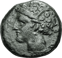 Bronzemünze aus Karthago (400-350 v. Chr. | Geburtsstadt von Hannibal Barkas)