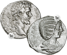 Silber Denar Kaiserpaar Septimius Severus und Julia Domna (187-211 n. Chr.)