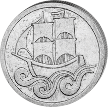 1/2 Silver Gulden Free City of Danzig "Kogge" (1923 | with Coat of Arms)