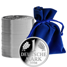 50 x 1/50 Unze Silber Deutsche Mark 2026 (Polierte Platte)