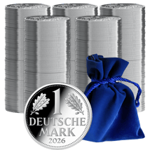 500 x 1/50 Unze Silber Deutsche Mark 2026 (Polierte Platte)