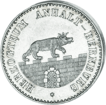 1/6 Taler Silber Herzogtum Anhalt-Bernburg (1856-1862 | Teil des Landeswappen Sachsen-Anhalt)