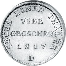 Silver 1/6 Thaler King Friedrich Wilhelm III (1816-1818 | Prussia in the Biedermeier Era)