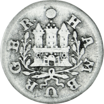 1 Schilling Free and Hanseatic City of Hamburg (1725-1868 | with City Coat of Arms)