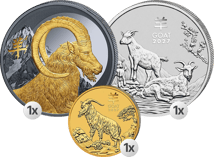 Lunar Jahr der Ziege Starter Set (1 x Gold | 1 x Silber | 1 x teilvergoldet)