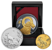 Lunar Jahr der Ziege Starter Set (1 x Gold | 1 x Silber | 1 x teilvergoldet)
