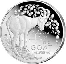 1 oz Silver Lunar Series RAM Goat 2027 (Mintage: 7,500 | Domed | Proof)