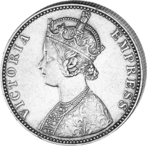 1 Rupie Silber Queen Victoria Kaiserin von Indien (1862-1876)