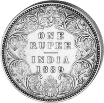 1 Rupie Silber Queen Victoria Kaiserin von Indien (1862-1876)