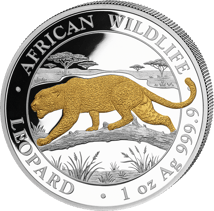 1 oz Silver African Wildlife Leopard 2026 (Mintage: 5,000 | partially gilded)