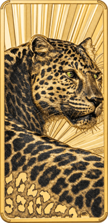 3 Unze Silber Barre de Luxe - Leopard 2026 (Auflage: 300 | teilvergoldet | Polierte Platte)