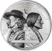 2 Unze Silber Enemies in History Custer vs. Sitting Bull 2026 (Auflage: 500 | Polierte Platte)