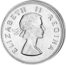 5 Shilling Silber Springbock 1958 (Legendärer Springbock des Krügerrand | Erstes Portrait von Elizabeth II.)