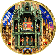 1 Unze Silber Bayern bei Nacht - Marienplatz mit Glockenspiel 2026 (Auflage: 100)