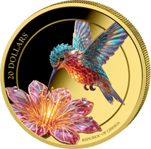 1 onza de plata Colibrí de cristal 2026 (tirada: 100 | prisma | dorada)