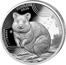 1 Unze Silber Australien Wildlife Serie Quokka 2026 (Auflage: 1.000 | Polierte Platte)
