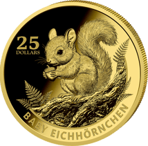 1/200 Unze Gold Baby Eichhörnchen 2026 (Auflage: 500 | Polierte Platte)