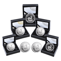 Silber Krügerrand Proof Chronik 2018–2026 (7 Jahrgänge in Polierter Platte)