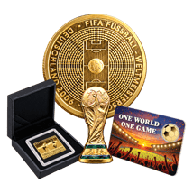 Die deutsche Fußball Gold WM Kollektion (100 Euro Goldmünze WM 2005 · FIFA Pokal 2026 · Weltmeister 1990)