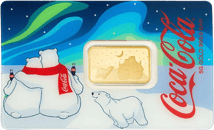 5 g Goldbarren PAMP Coca Cola Eisbärenfamilie