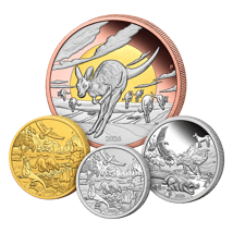 Wonders of Australia 2026 — Die Perth-Mint Serien-Edition in Gold & Silber (1 Unze Gold · 1 Unze BU · 1 Unze PP · 5 Unzen vergoldet)