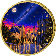 1 Unze Silber Baden-Württemberg bei Nacht - Burg Hohenzollern 2026 (Auflage: 100)