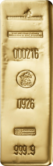 400 Unzen Goldbarren Heimerle und Meule