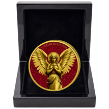 1 Unze Silber Schutzengel Red Ruby Edition 2026 (Auflage: 33 | Rubinstaub | vergoldet)