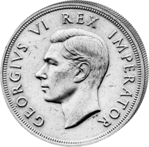 5 Shilling Silber Springbock 1947 (Legendärer Springbock des Krügerrand | Erster Jahrgang | Portrait Georg VI)